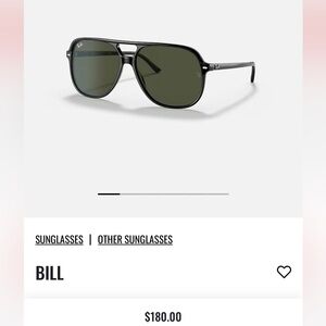 Ray-ban Bill originally $180 in polished black